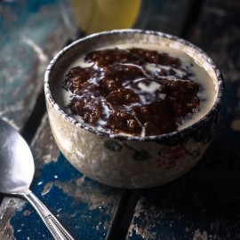 CHOCOLATE RICE PUDDING – CRANBERRIES & HIBISCUS